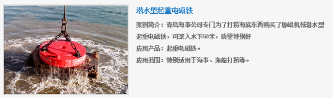 潛水型起重電磁吸盤